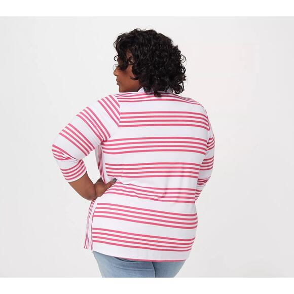 Susan Graver Weekend Striped Light Sweater Knit Cardiagn Size Small NWOT - Picture 2 of 6